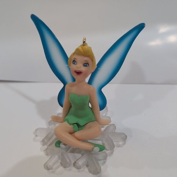Vintage Grolier Disney Tinkerbell Ornament Decoration On Snowflake - Picture 1 of 5